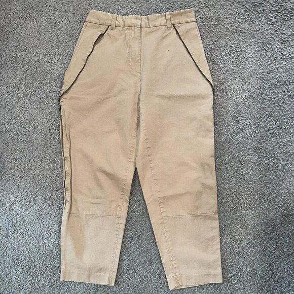 3.1 PHILLIP LIN Side Zippers High Rise Cropped Balloon Trousers  -Pecan - EUC -4 - Picture 1 of 14